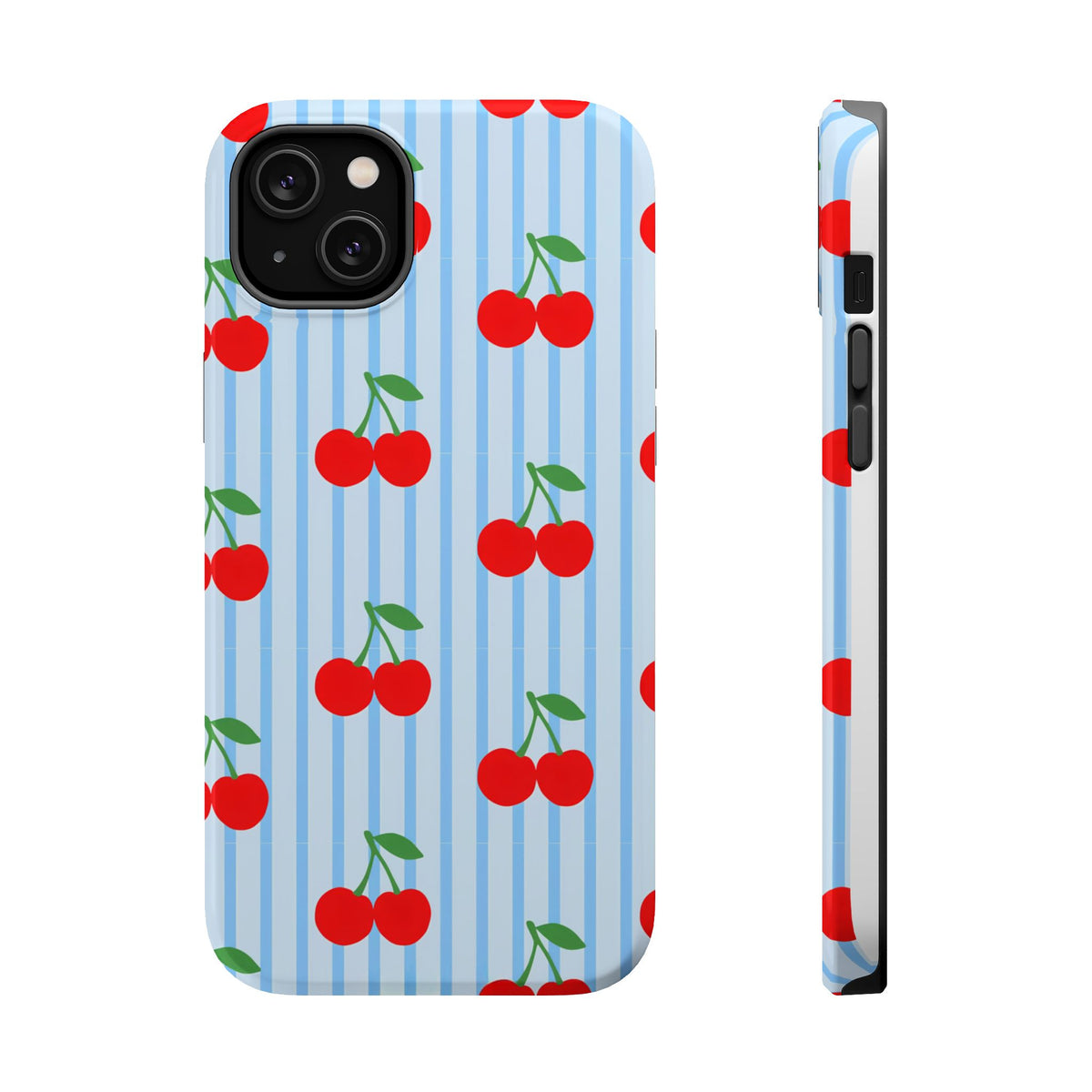 Sunday Market Magnetic Impact Phone Case — Blue Stripe Retro Design