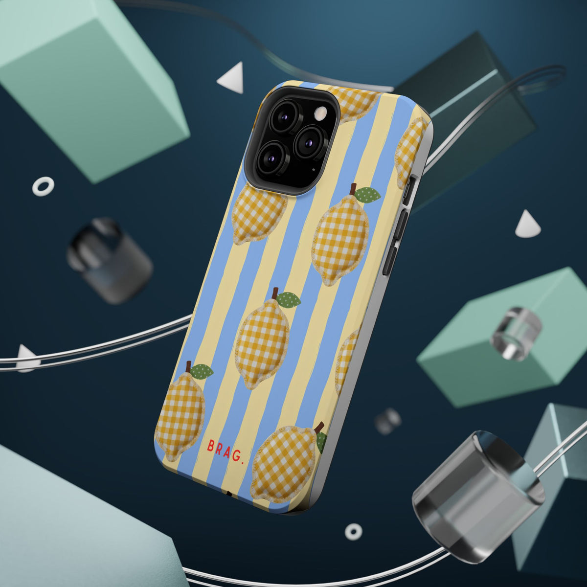 Lemon checks Magnetic Impact-Resistant Phone Case