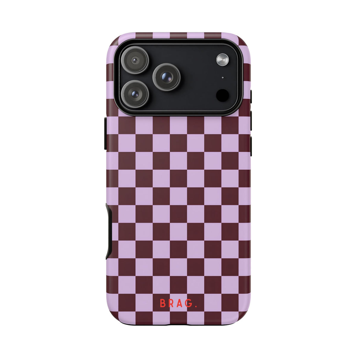 Cherry Check Tough Phone Case – Shockproof Protective iPhone Cover
