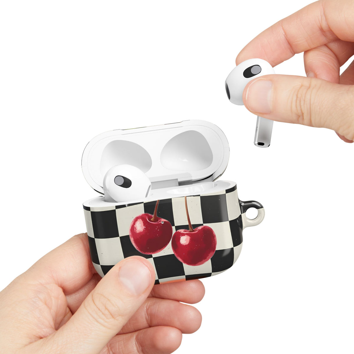 Cherry Check AirPod Case – Slim Protective Charging Case