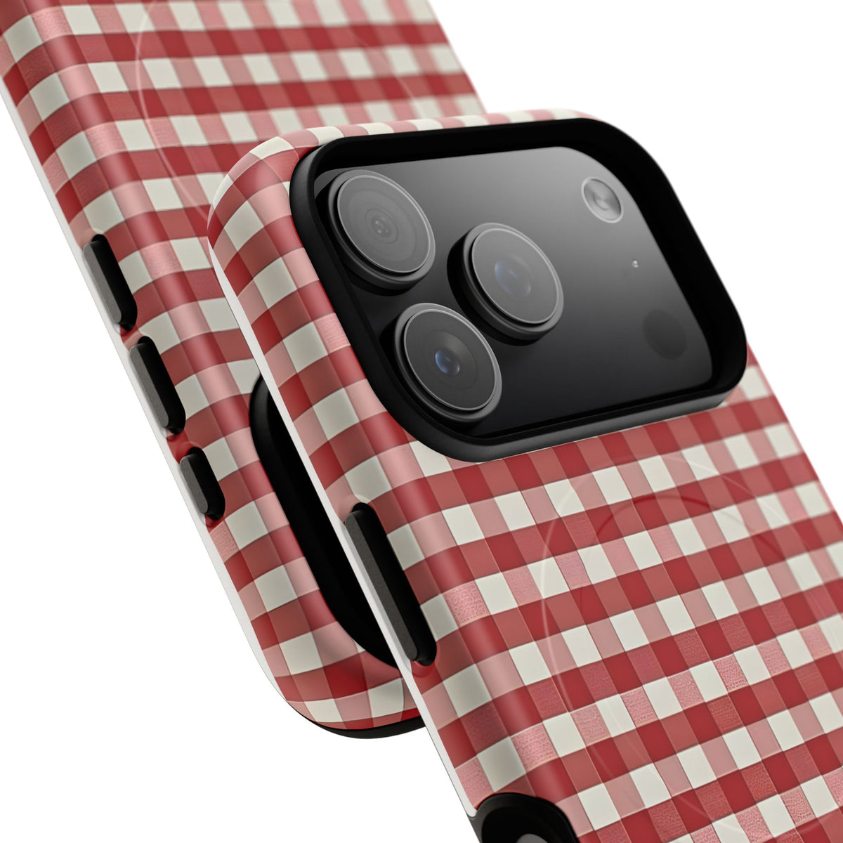 Red Gingham MagSafe Tough Phone Case — Magnetic Protective Cover