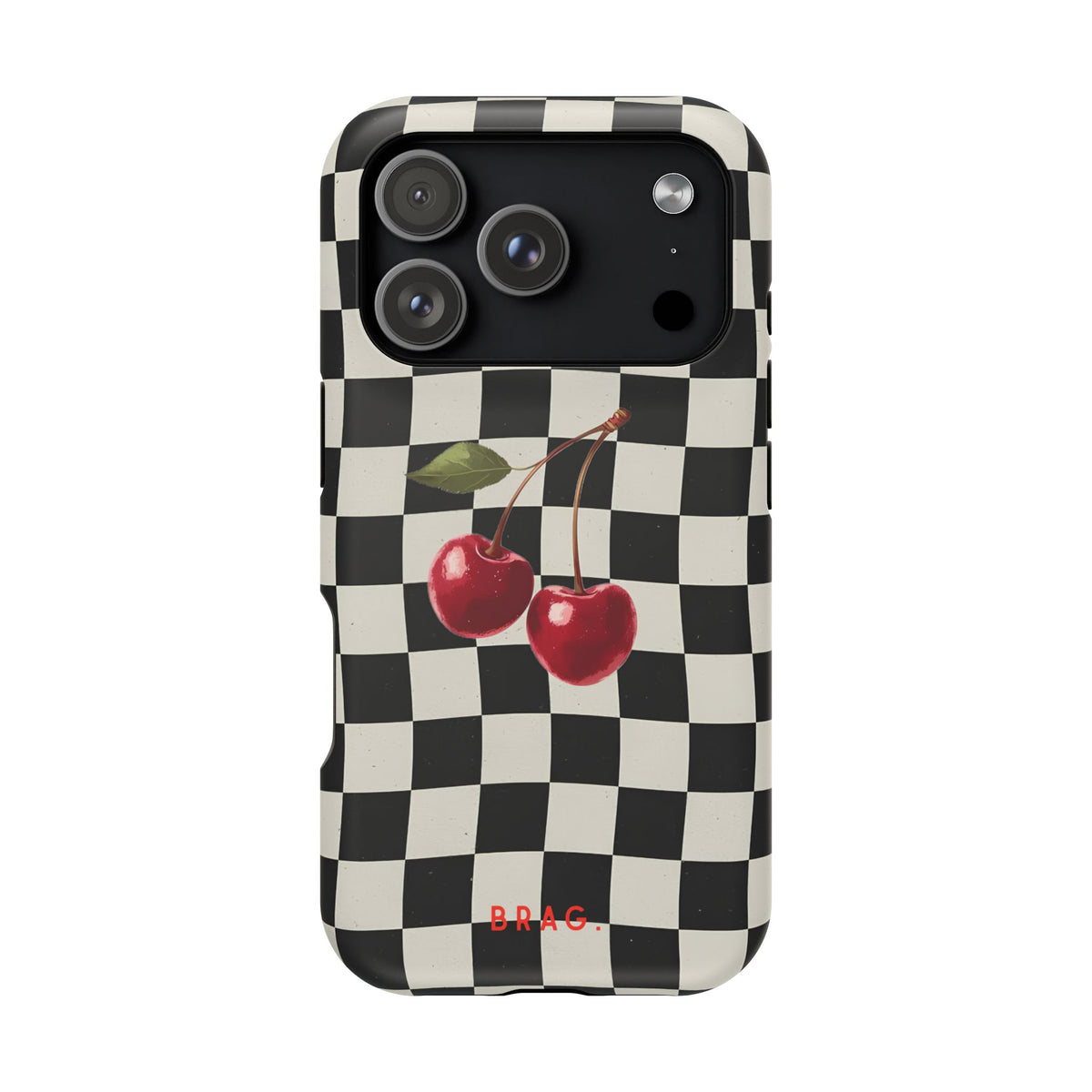 Cherry Check Magnetic Impact-Resistant Phone Case