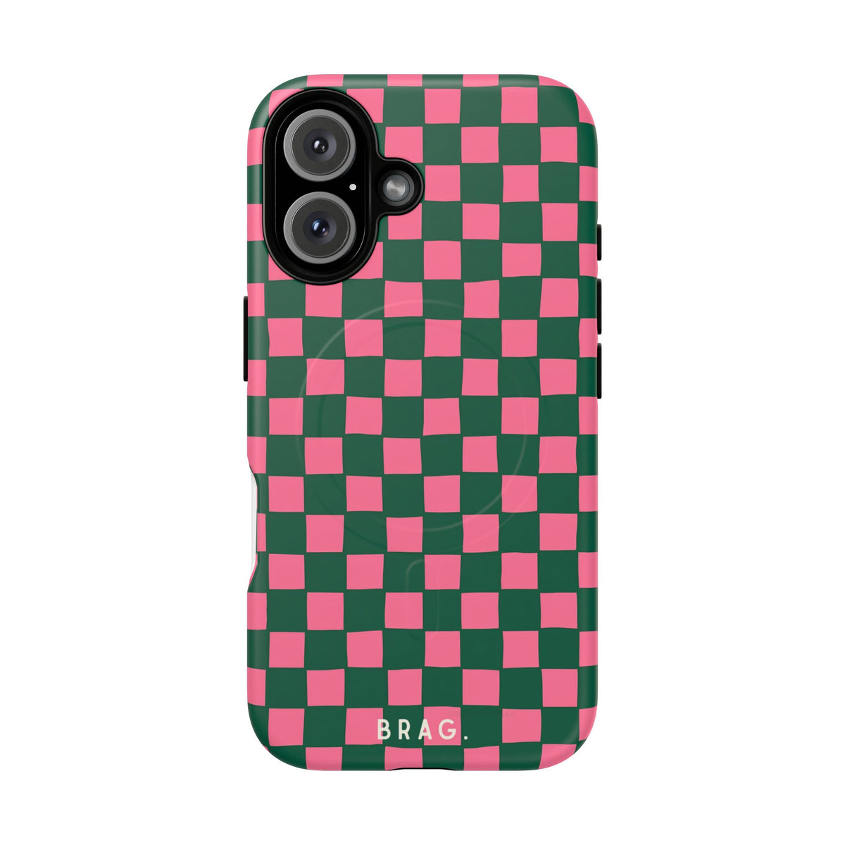 Rasberry Checks MagSafe Tough Phone Case — Magnetic Protective Cover