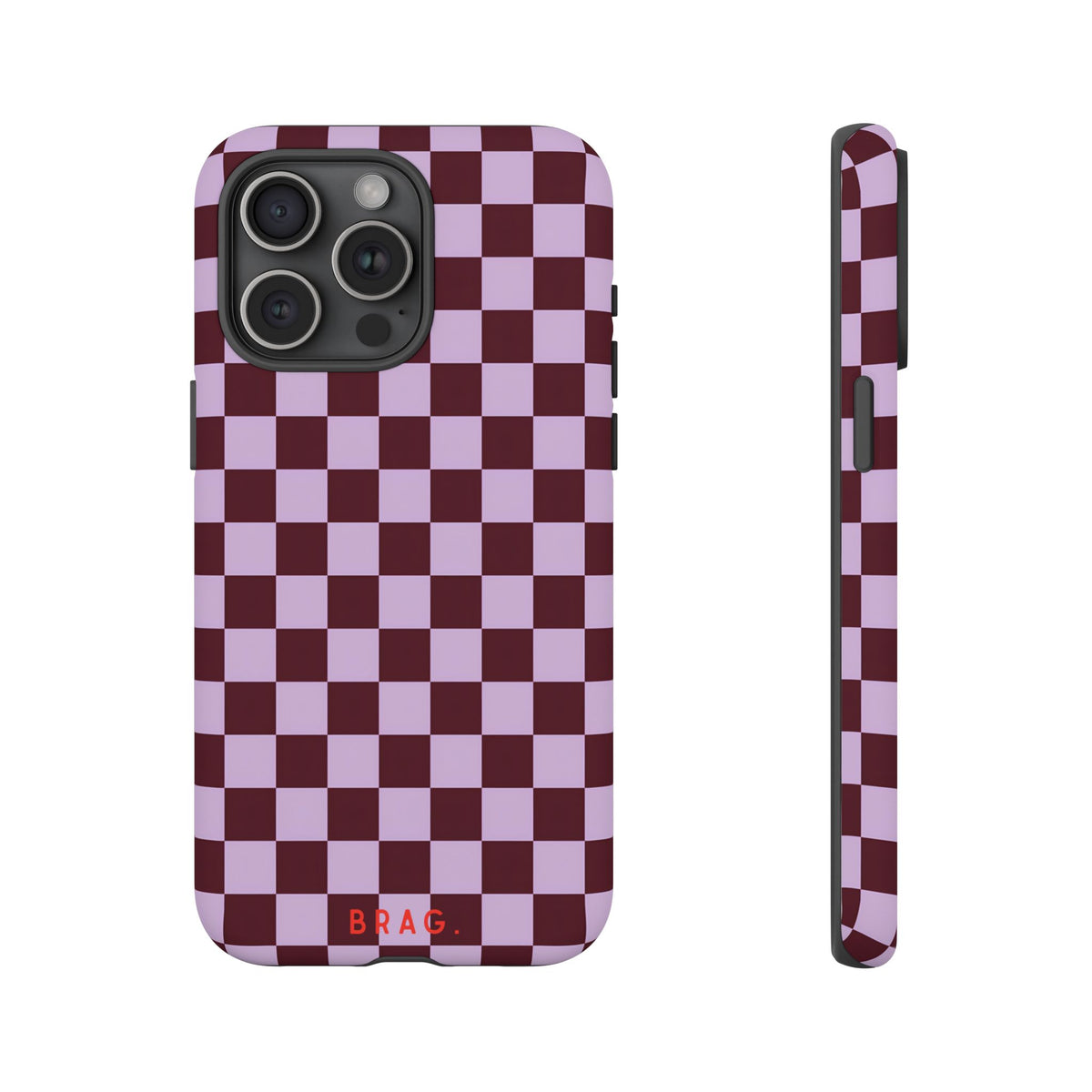 Cherry Check Tough Phone Case – Shockproof Protective iPhone Cover