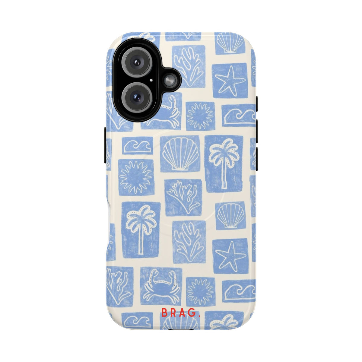 Azure Tiles MagSafe Tough Phone Case — Magnetic Protective Cover