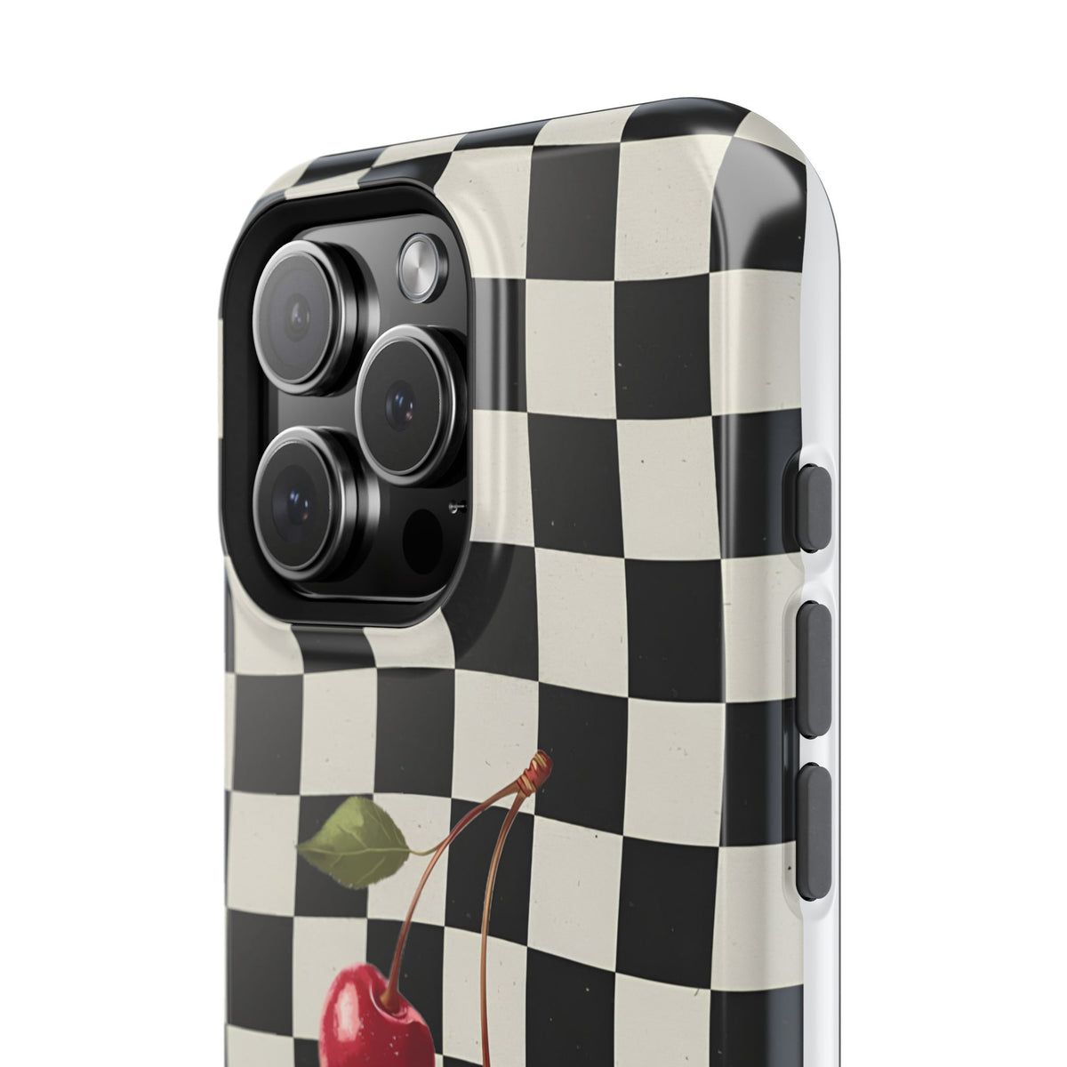 Cherry Check Magnetic Impact-Resistant Phone Case
