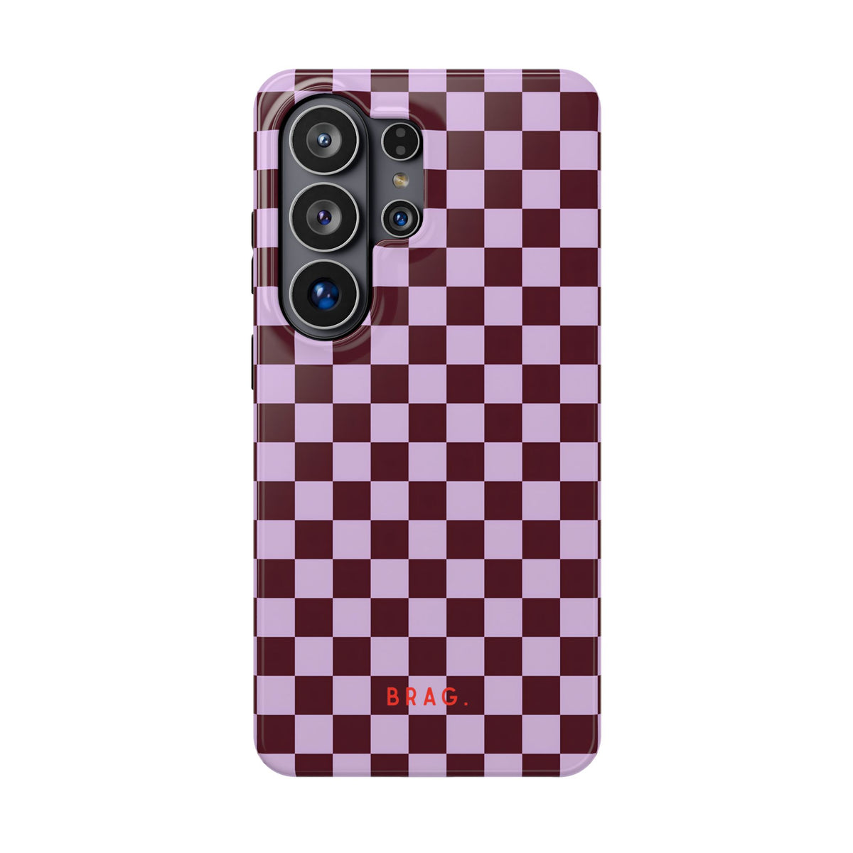 Cherry Check Magnetic Impact-Resistant Phone Case