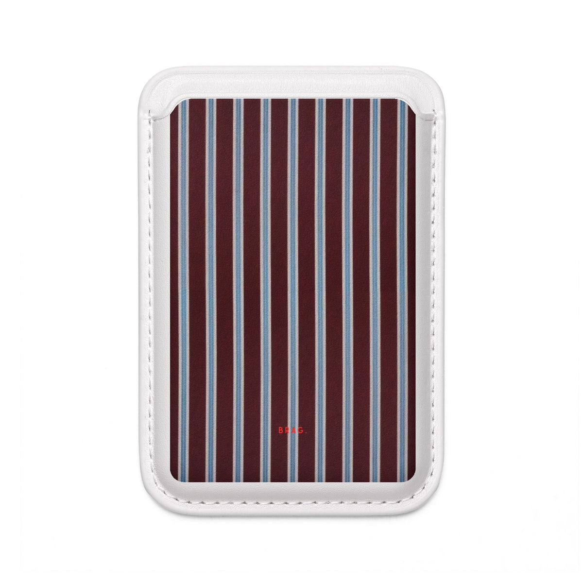Maroon Lines MagSafe Vegan Wallet — Slim Phone Card Holder