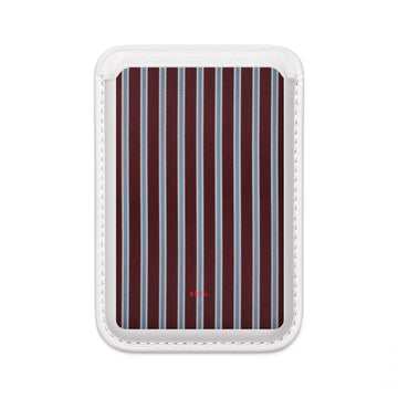Maroon Lines MagSafe Vegan Wallet — Slim Phone Card Holder