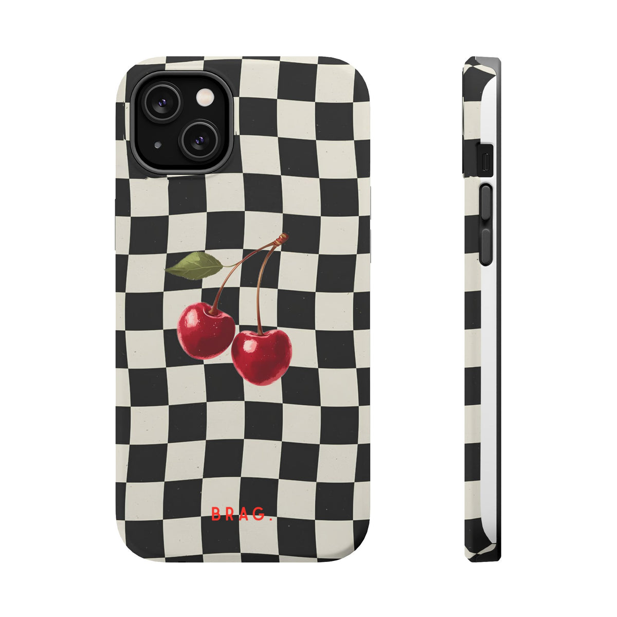 Cherry Check Magnetic Impact-Resistant Phone Case