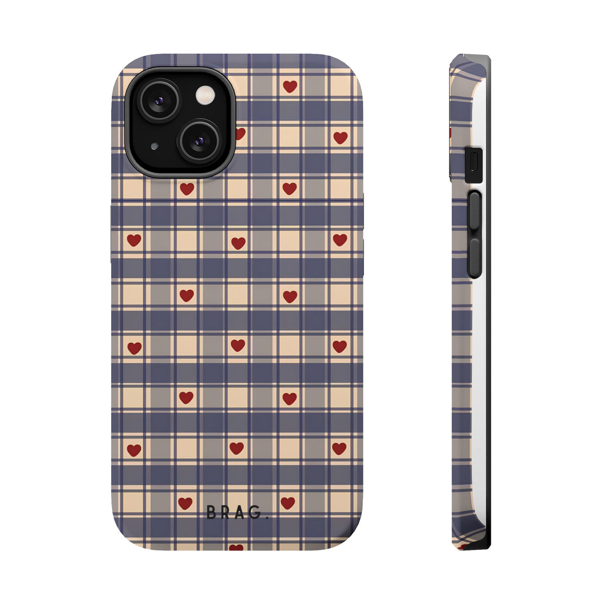 Heart Plaid Magnetic Impact-Resistant Phone Case