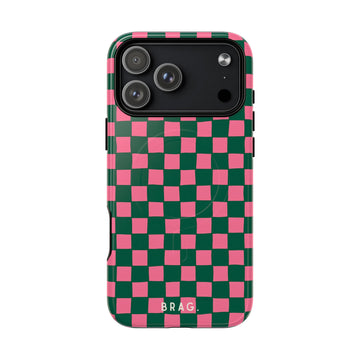 Rasberry Checks MagSafe Tough Phone Case — Magnetic Protective Cover
