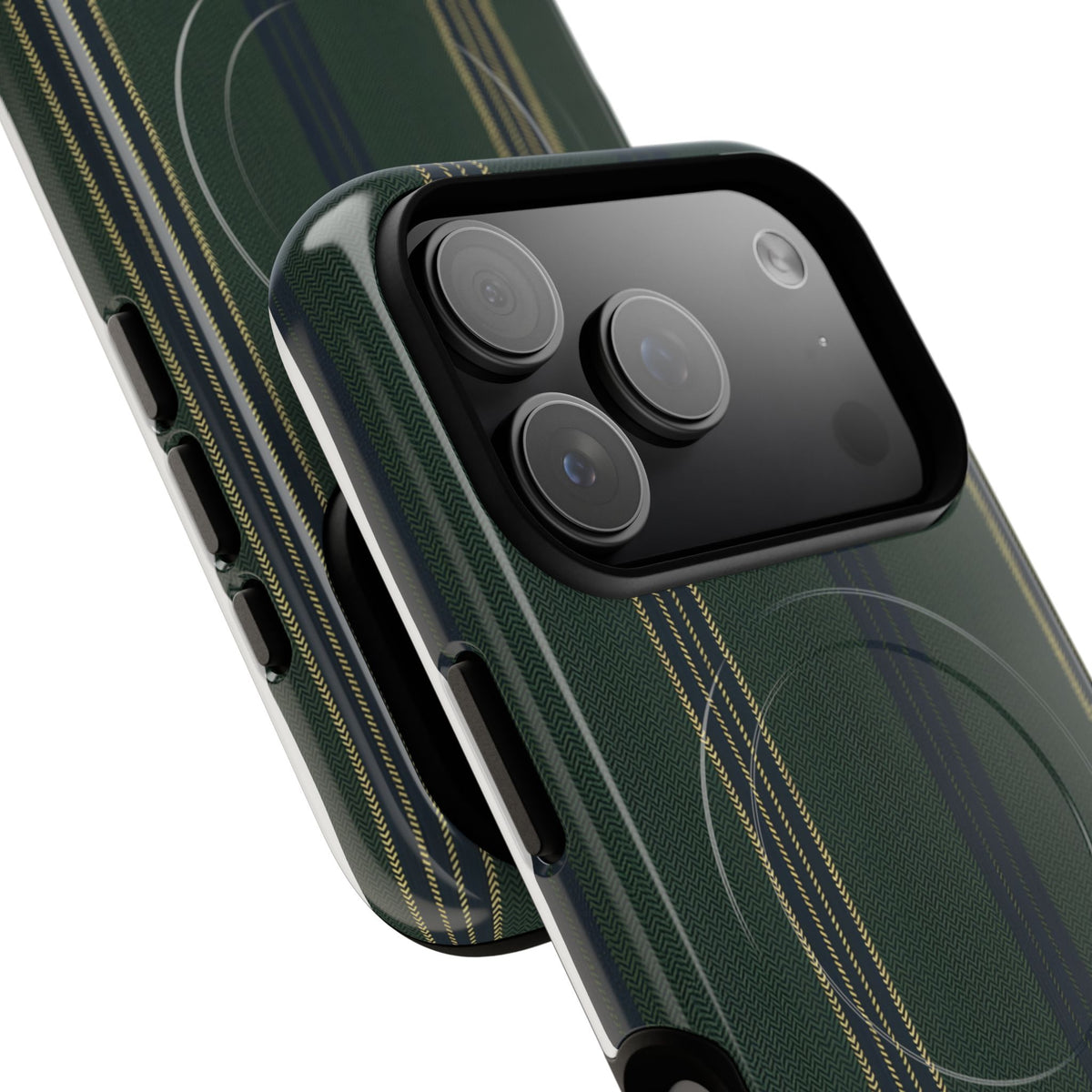 Olive Pinstripe MagSafe Tough Phone Case — Magnetic Protective Cover