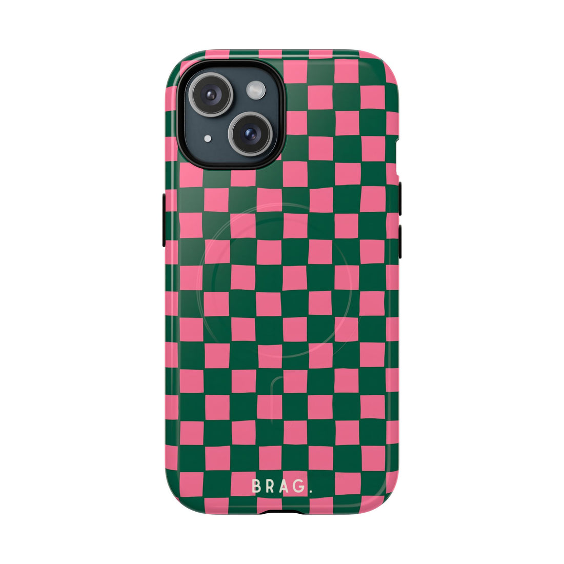 Rasberry Checks MagSafe Tough Phone Case — Magnetic Protective Cover
