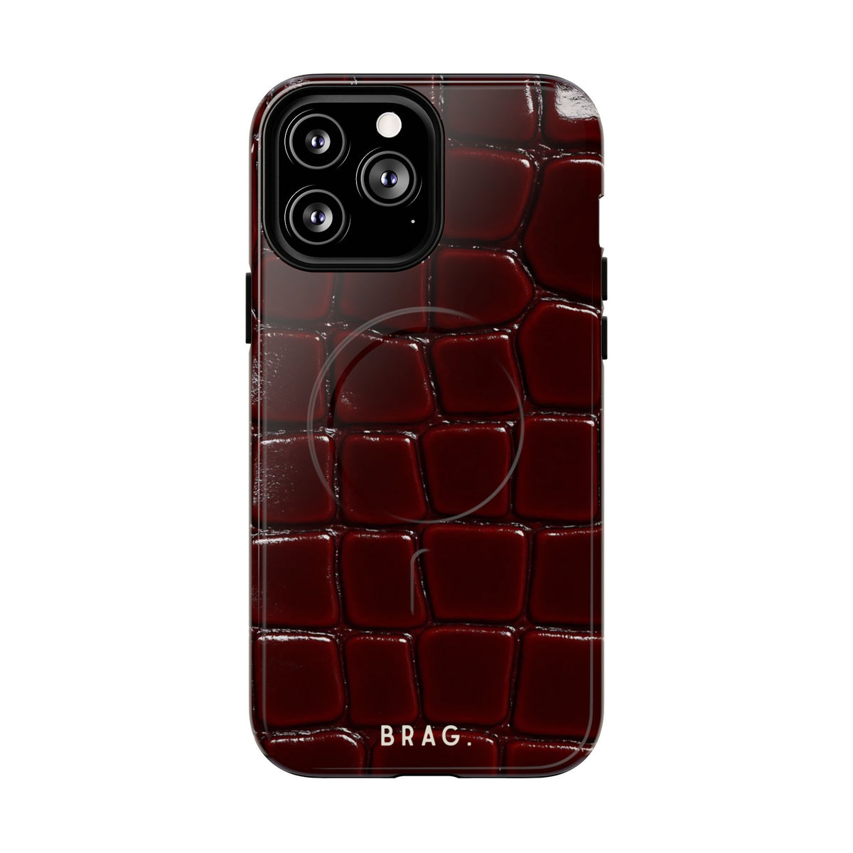Cherry Leather MagSafe Tough Phone Case — Magnetic Protective Cover