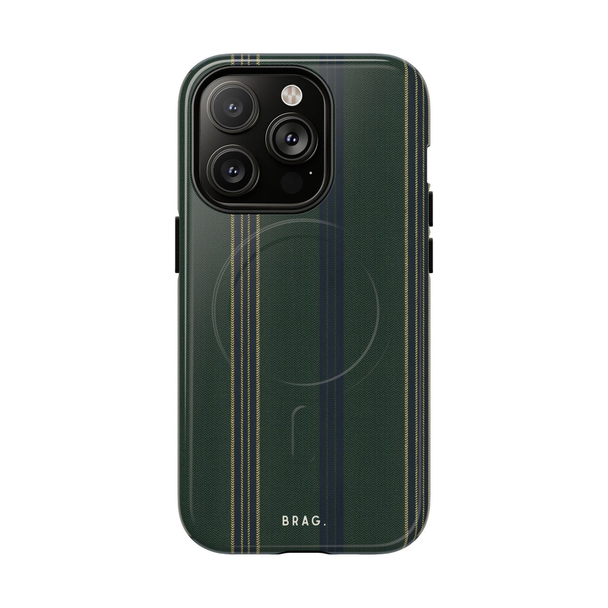 Olive Pinstripe MagSafe Tough Phone Case — Magnetic Protective Cover