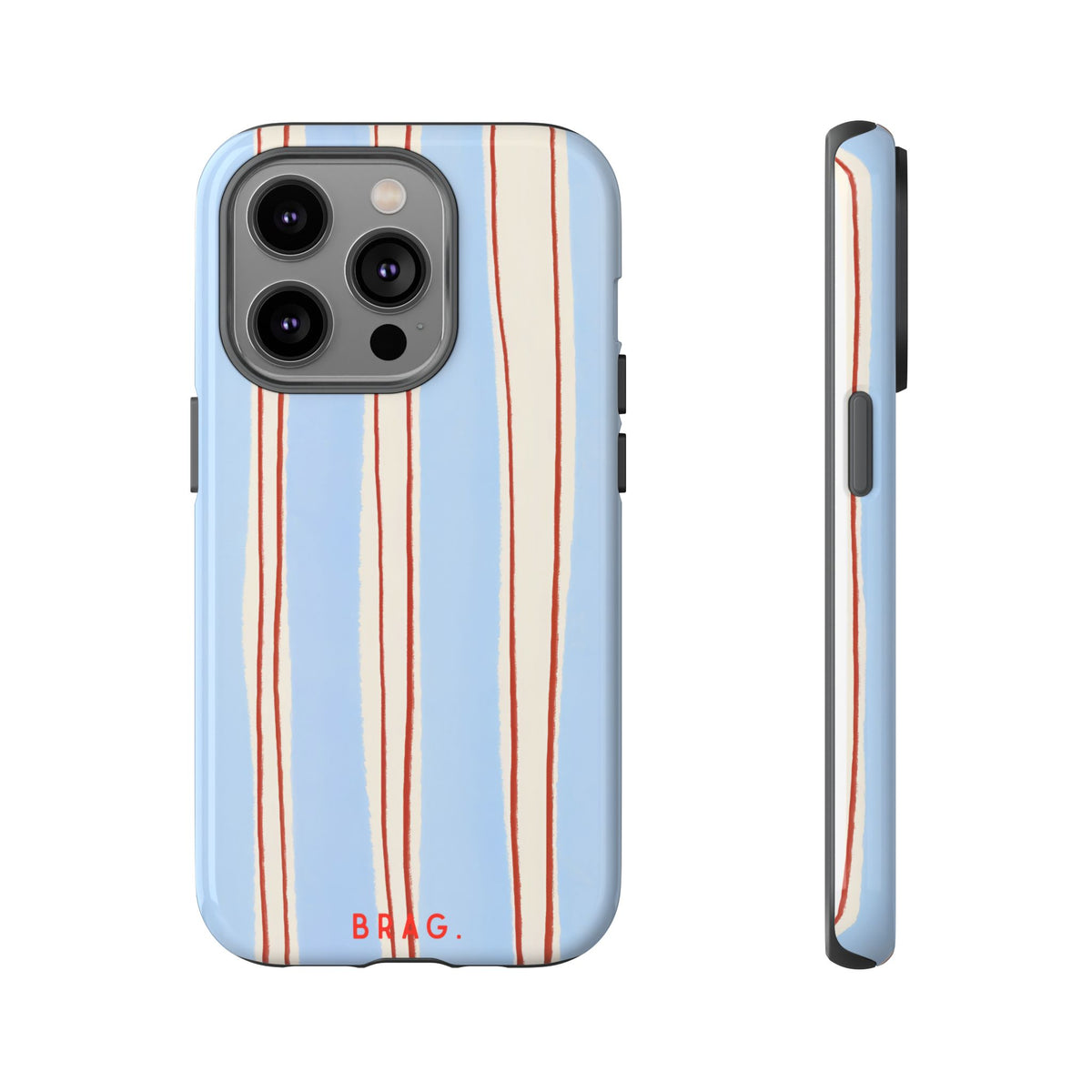 Blue Linen Tough Phone Case – Shockproof Protective iPhone Cover