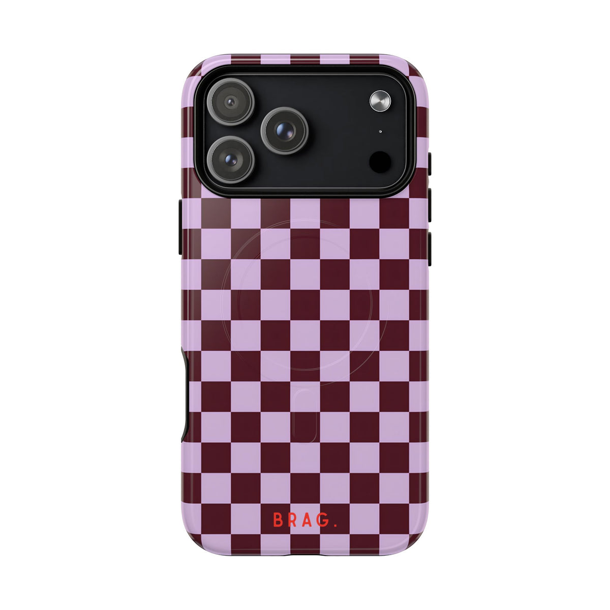 Cherry Check MagSafe Tough Phone Case — Magnetic Protective Cover