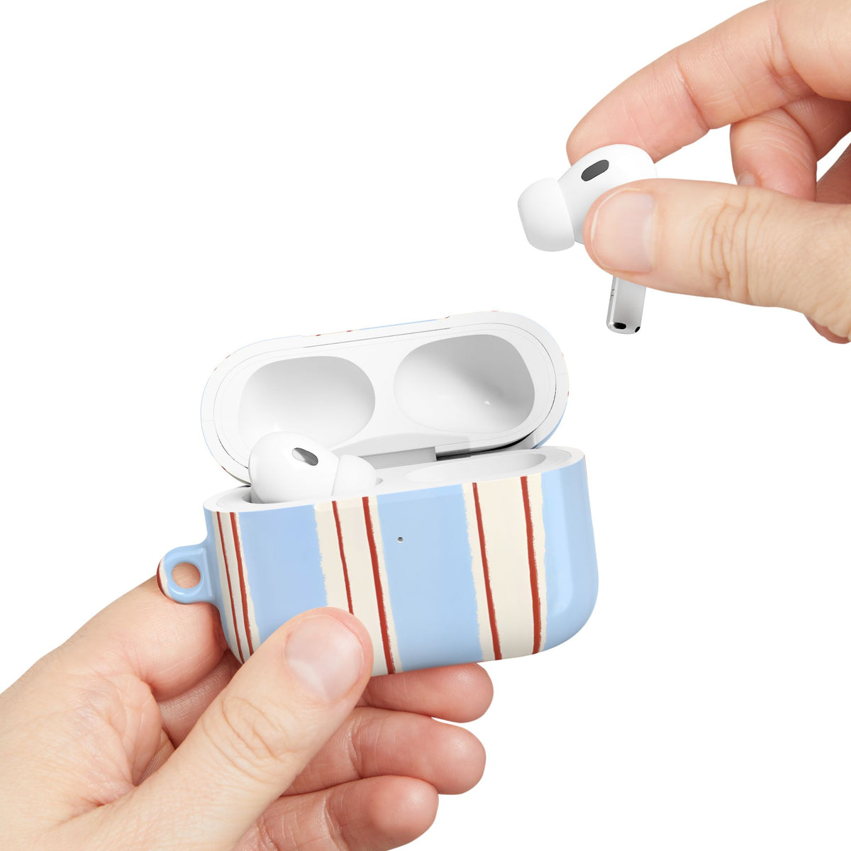 Blue Linen AirPod Case – Slim Protective Charging Case