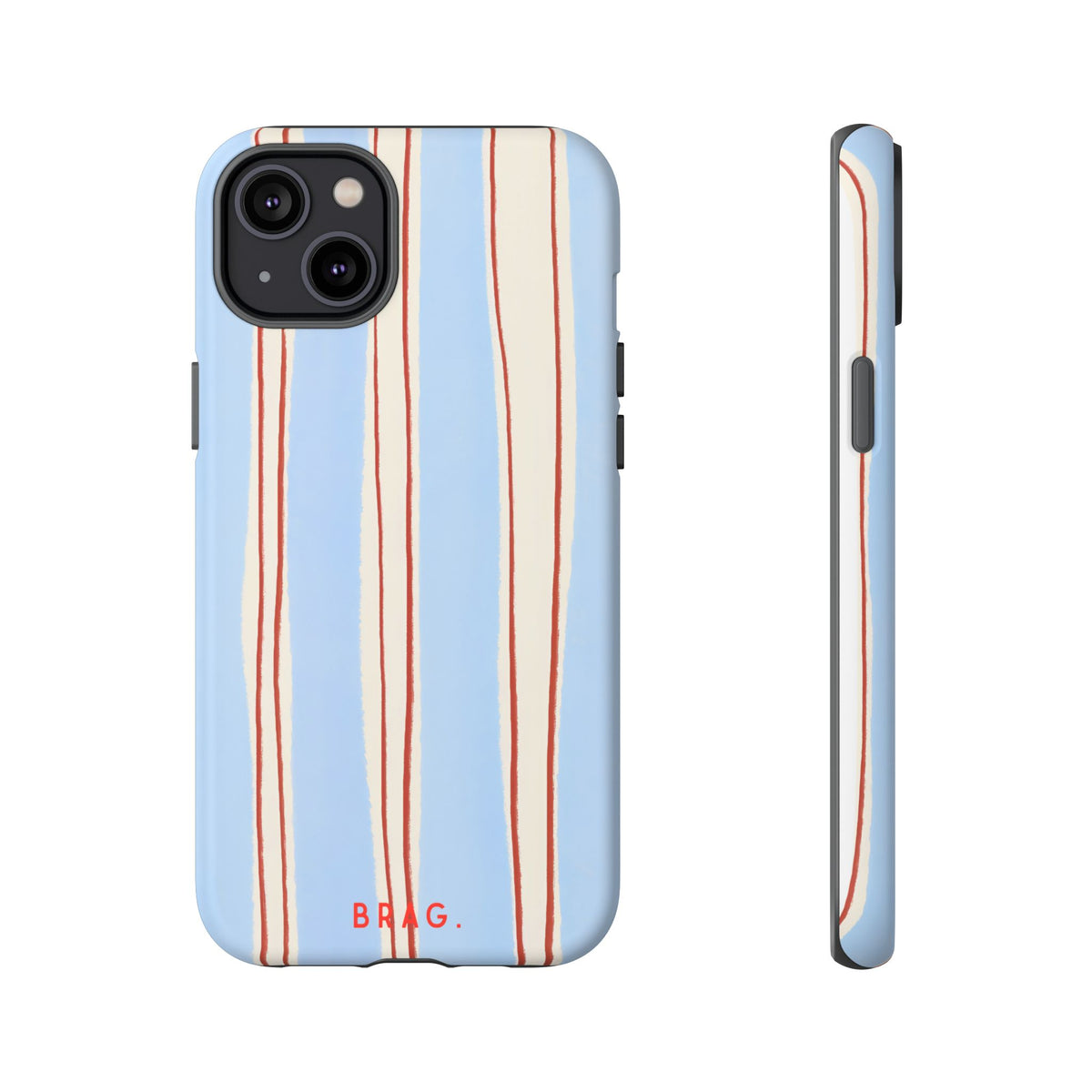 Blue Linen Tough Phone Case – Shockproof Protective iPhone Cover