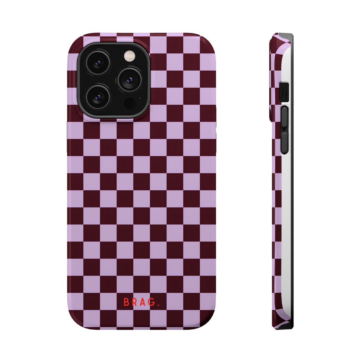 Cherry Check Magnetic Impact-Resistant Phone Case