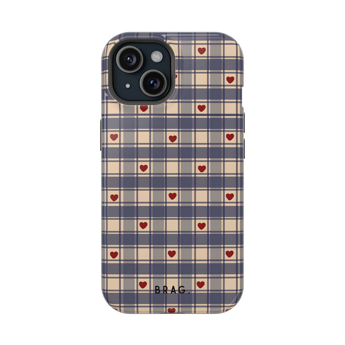 Heart Plaid Magnetic Impact-Resistant Phone Case