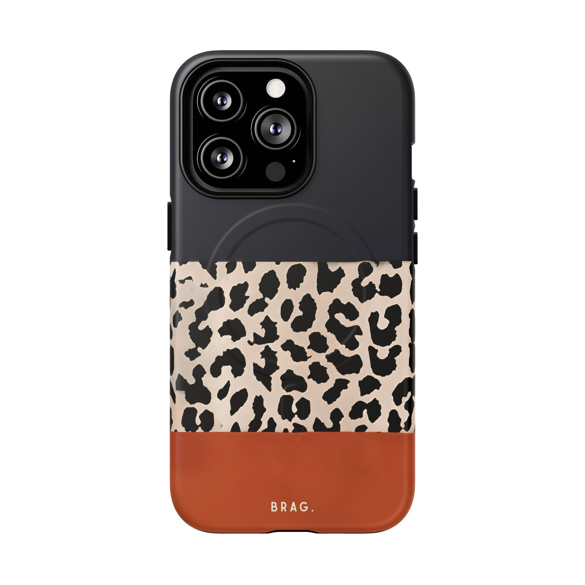 Leopard Block MagSafe Tough Phone Case — Magnetic Protective Cover