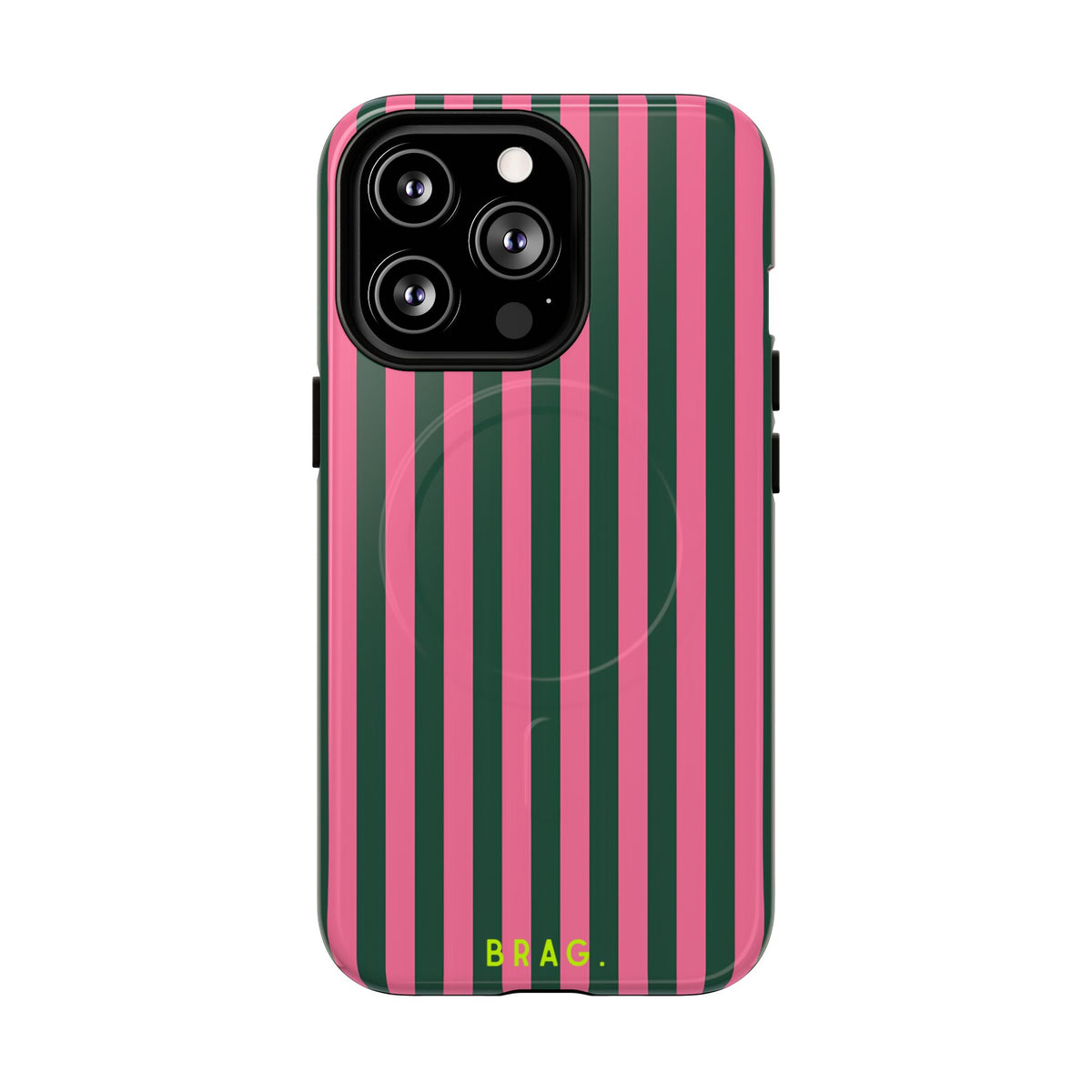 Flamingo Stripe MagSafe Tough Phone Case — Magnetic Protective Cover