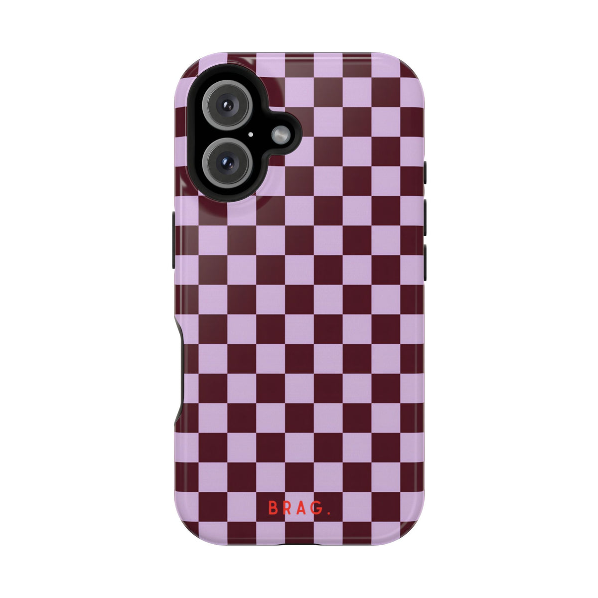 Cherry Check Magnetic Impact-Resistant Phone Case