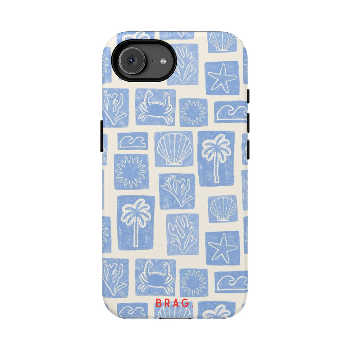 Azure Tiles Tough Phone Case – Shockproof Protective iPhone Cover