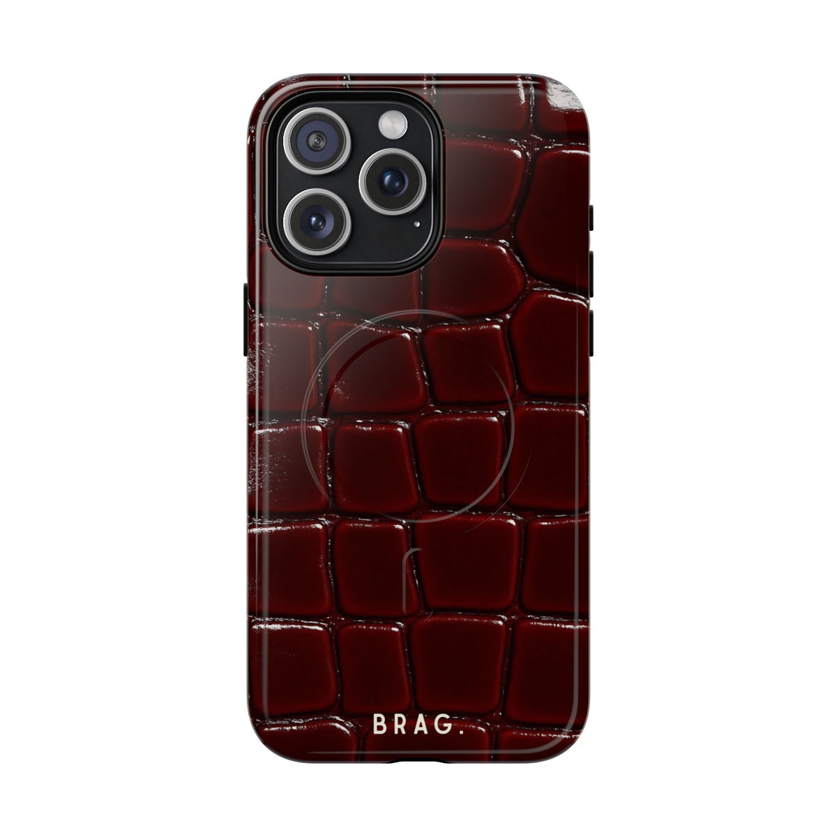 Cherry Leather MagSafe Tough Phone Case — Magnetic Protective Cover