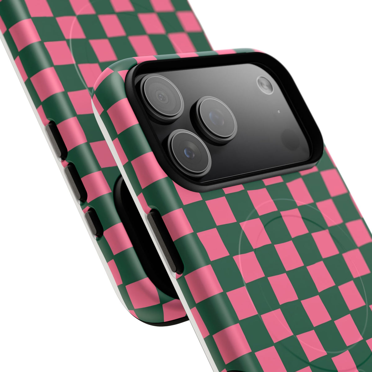 Rasberry Checks MagSafe Tough Phone Case — Magnetic Protective Cover