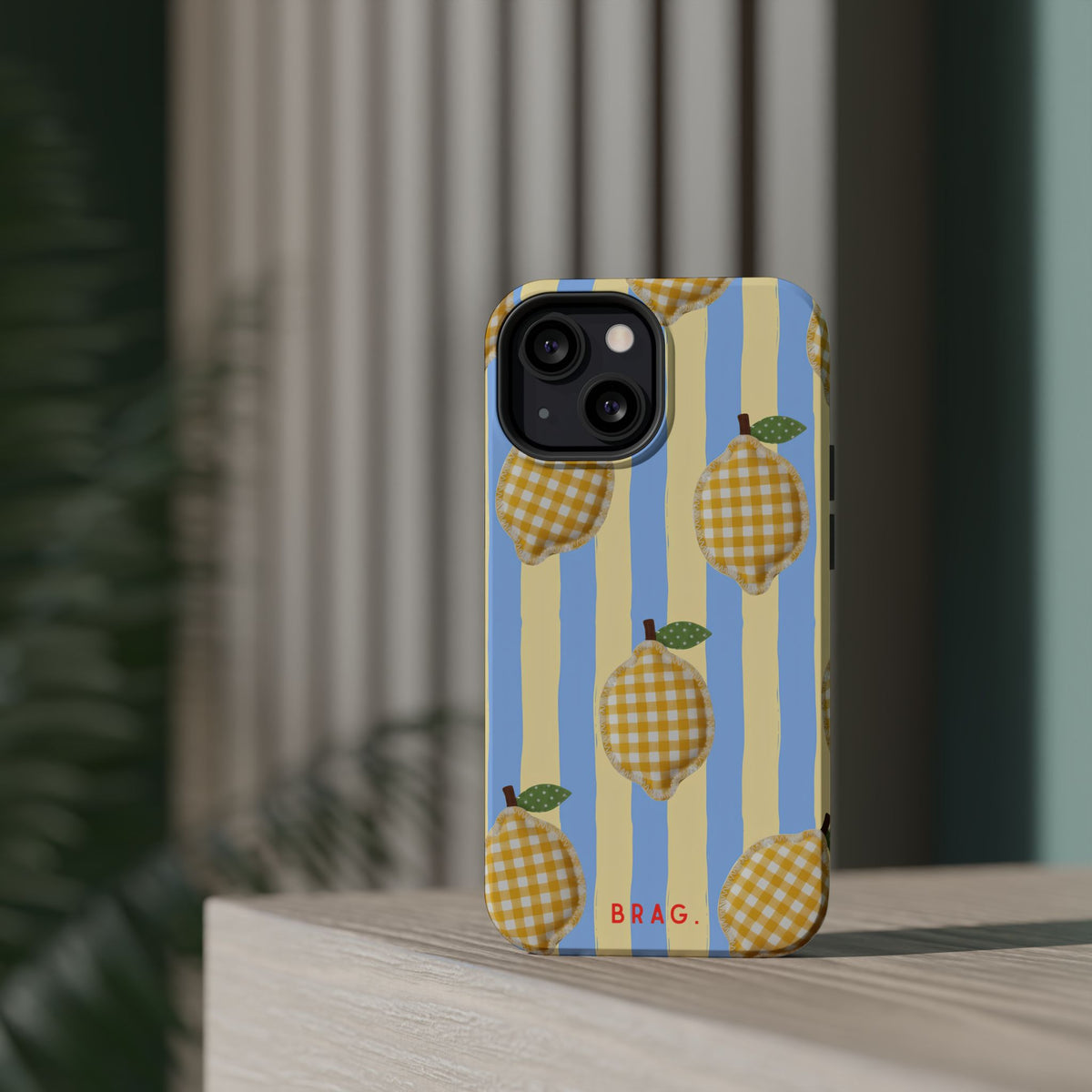 Lemon checks Magnetic Impact-Resistant Phone Case
