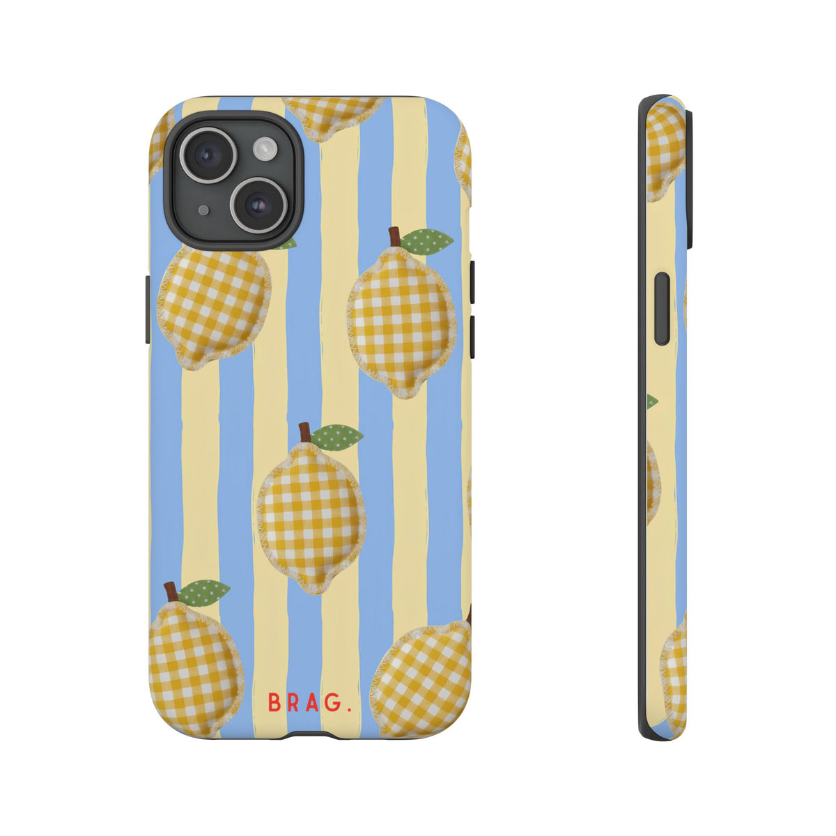 Lemon Checks Tough Phone Case – Shockproof Protective iPhone Cover
