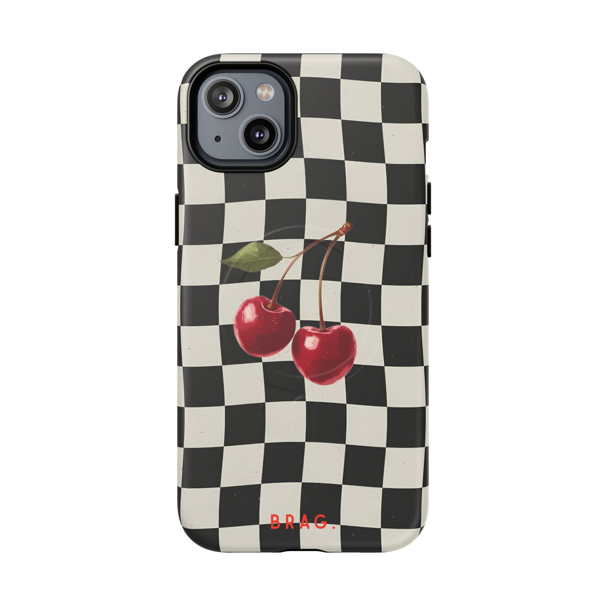 Cherry Check MagSafe Tough Phone Case — Magnetic Protective Cover