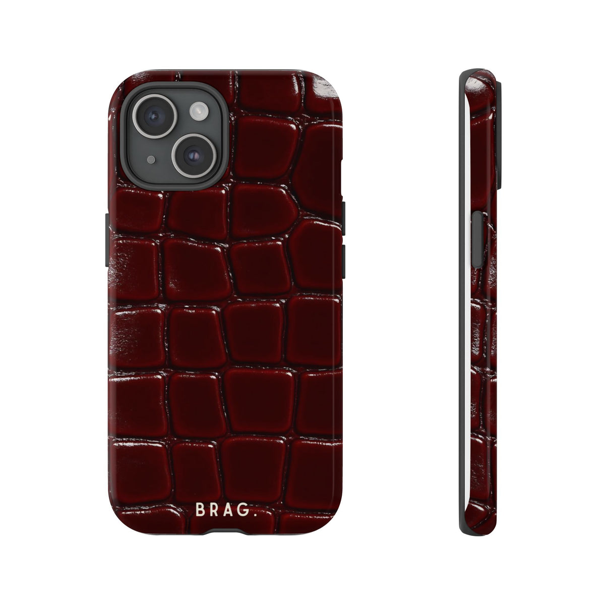 Cherry Leather Tough Phone Case – Shockproof Protective iPhone Cover
