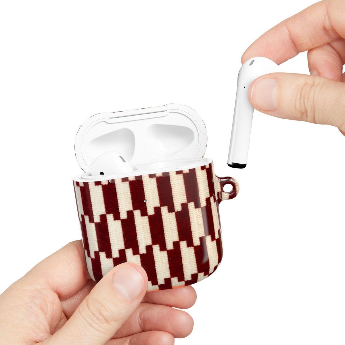 Wine & Cream AirPod Case – Slim Protective Charging Case
