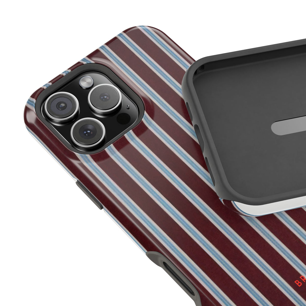 Maroon Lines Magnetic Impact-Resistant Phone Case