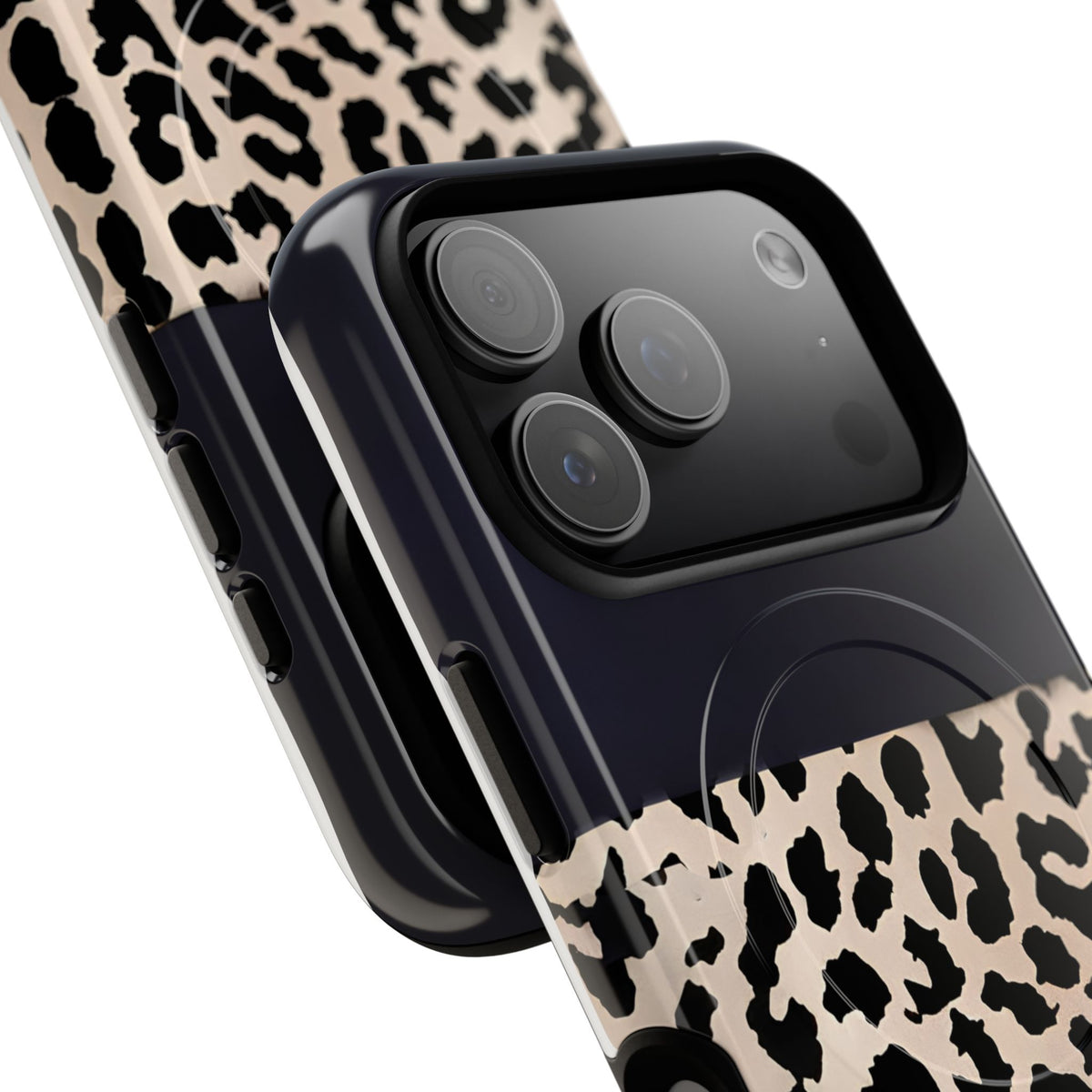 Leopard Block MagSafe Tough Phone Case — Magnetic Protective Cover
