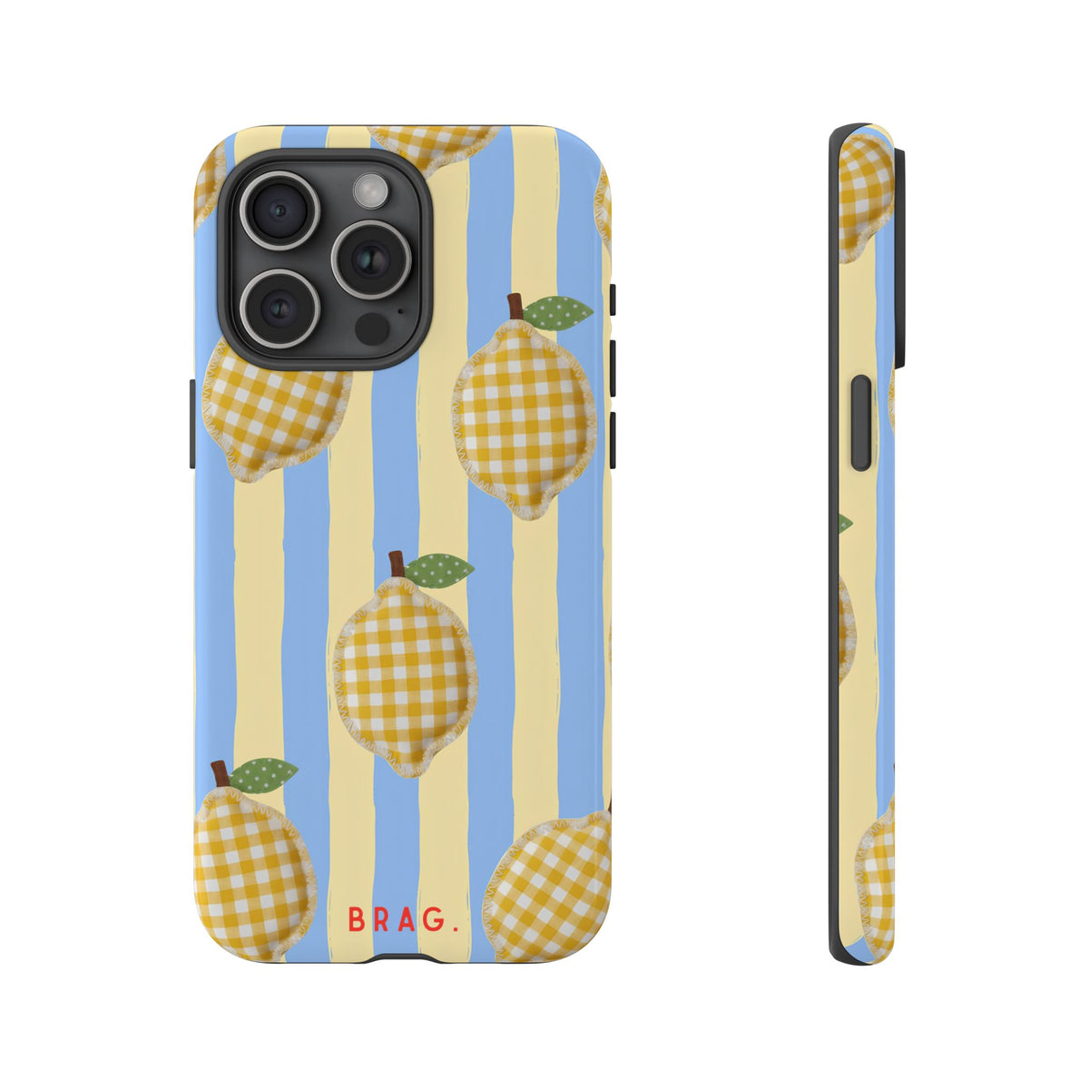 Lemon Checks Tough Phone Case – Shockproof Protective iPhone Cover