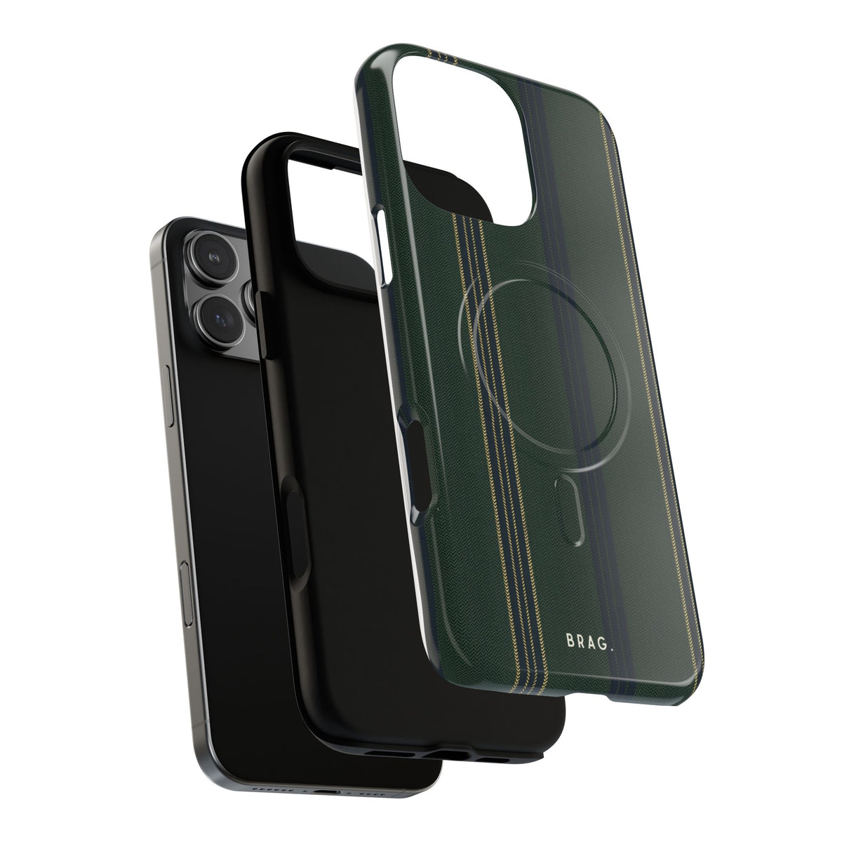 Olive Pinstripe MagSafe Tough Phone Case — Magnetic Protective Cover