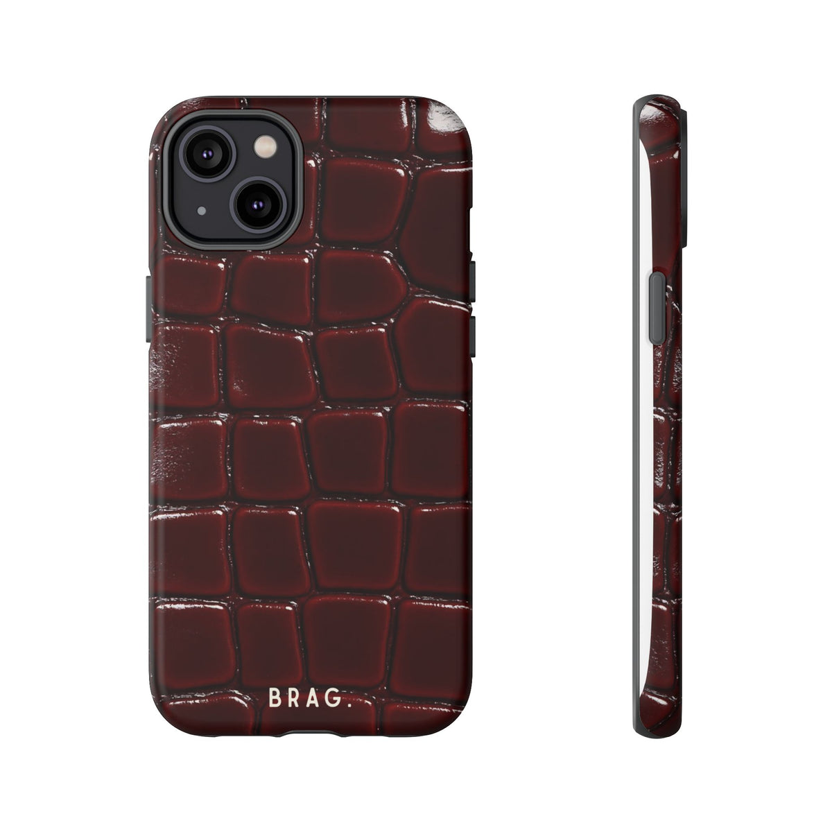 Cherry Leather Tough Phone Case – Shockproof Protective iPhone Cover