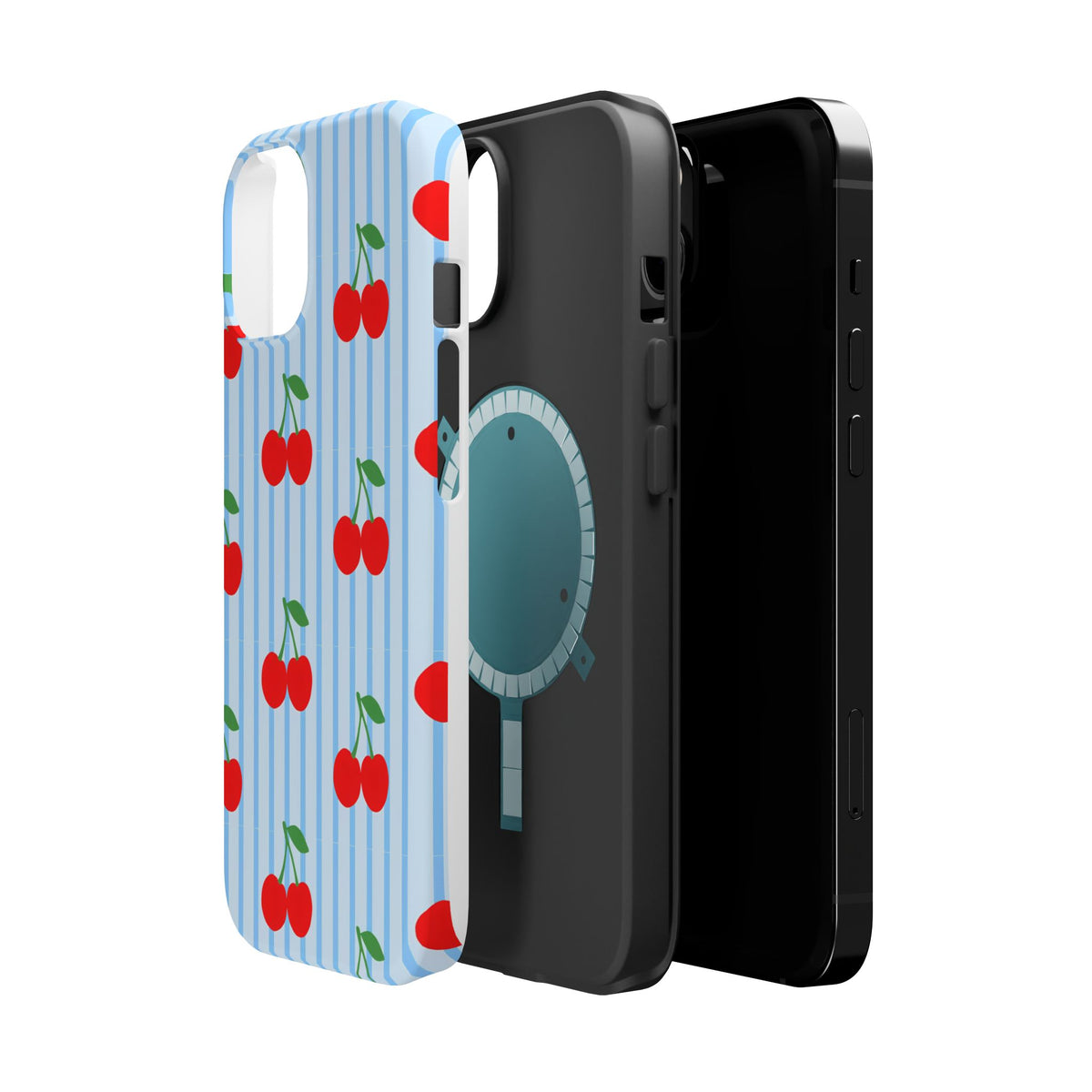 Sunday Market Magnetic Impact Phone Case — Blue Stripe Retro Design