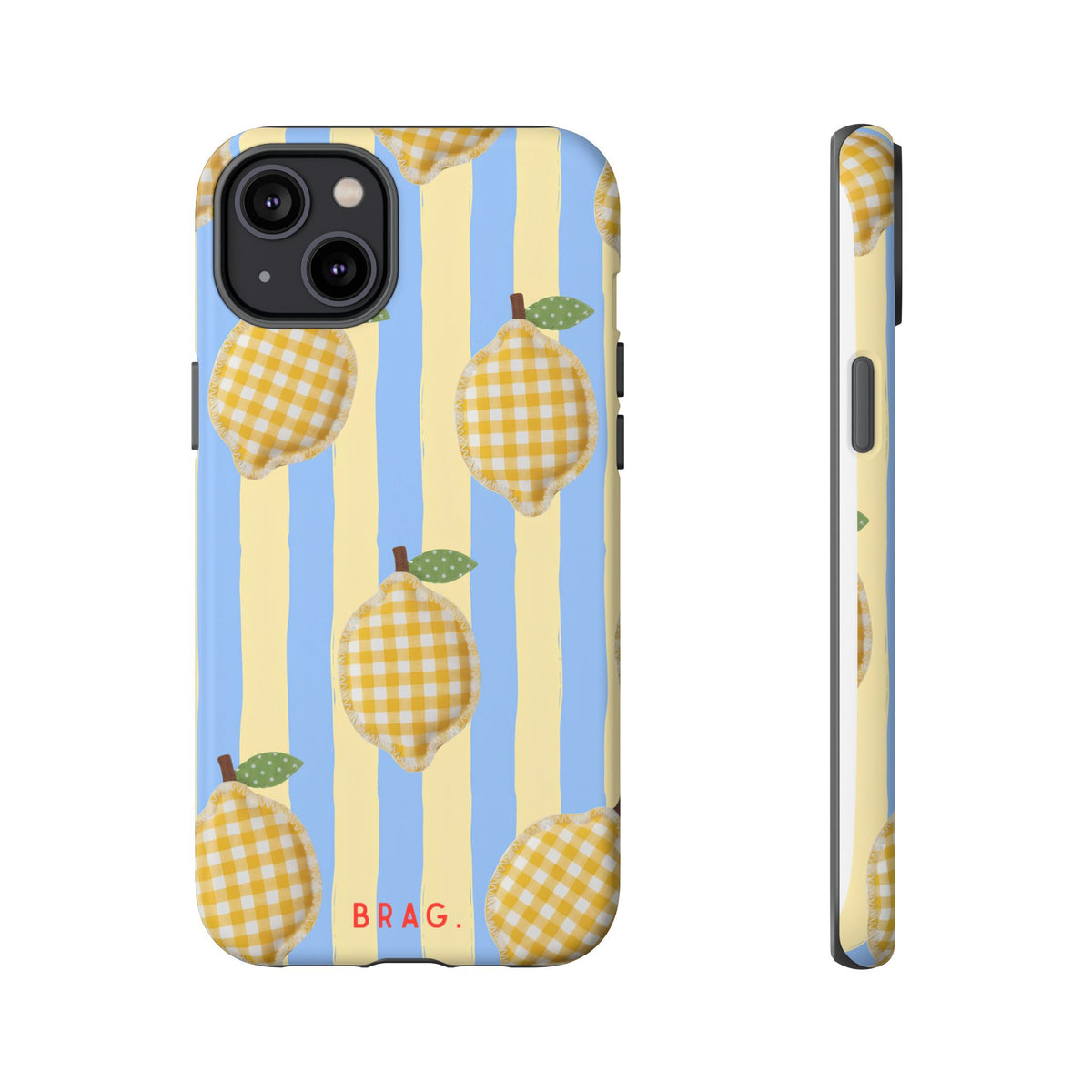 Lemon Checks Tough Phone Case – Shockproof Protective iPhone Cover