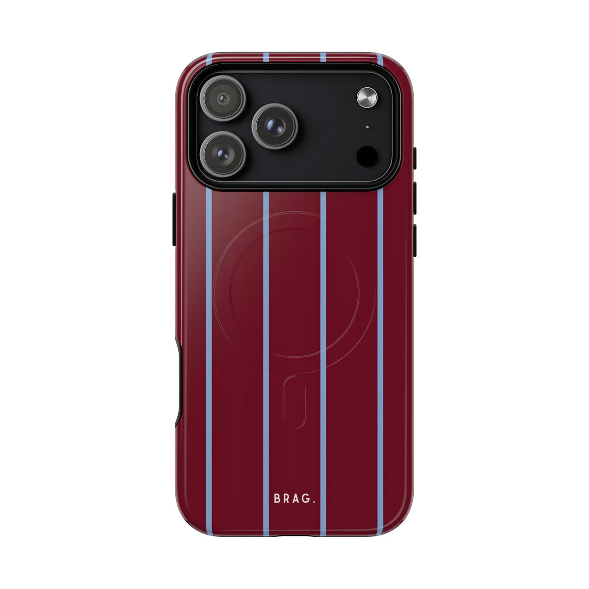 Bordeaux Stripe MagSafe Tough Phone Case — Magnetic Protective Cover