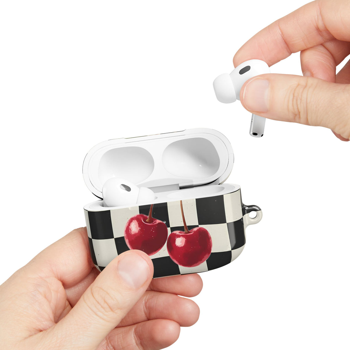 Cherry Check AirPod Case – Slim Protective Charging Case