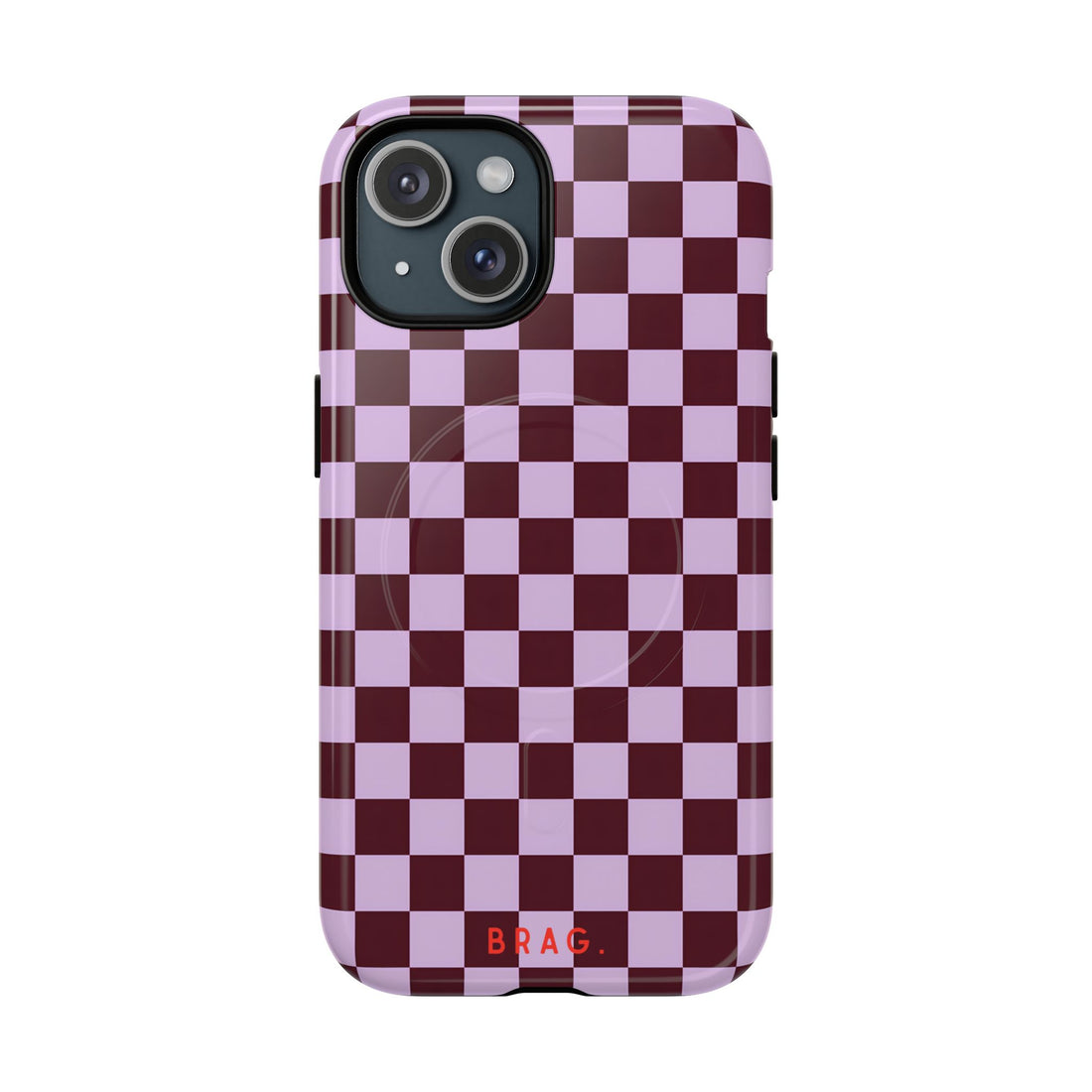 Cherry Check MagSafe Tough Phone Case — Magnetic Protective Cover
