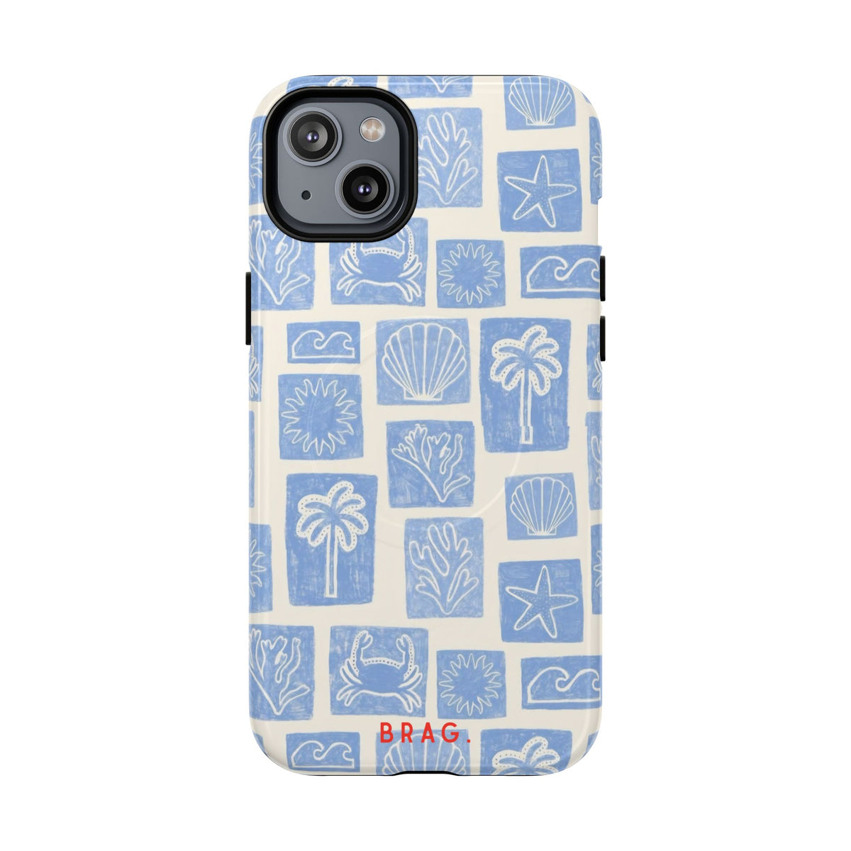 Azure Tiles MagSafe Tough Phone Case — Magnetic Protective Cover