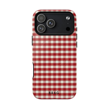 Red Gingham MagSafe Tough Phone Case — Magnetic Protective Cover