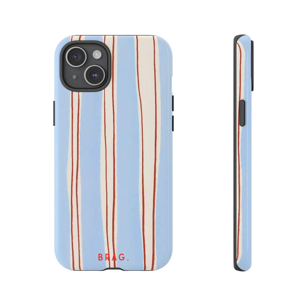 Blue Linen Tough Phone Case – Shockproof Protective iPhone Cover